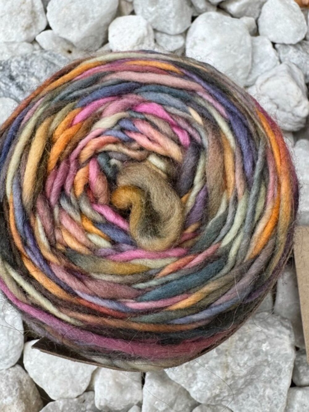 Manos Del Uruguay Purple Rainbow Single Ply 100% Wool 2 Skeins Yarn Destash
